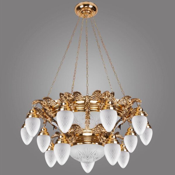 Kemar OW150 - Lampadario OURO EAGLE 15xE27/60W/230V + 6xE27/100W/230V