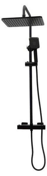 Rubinetto per doccia - Soffione per doccia - Set per doccia - Miscelatore - Rubinetto per doccia termostatico - Finitura nera opaca - Controllo termostatico