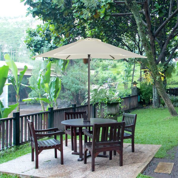 Outsunny Outusnny Ombrellone da Giardino 2x2m Rotondo con Palo Centrale in Alluminio, Beige|Aosom