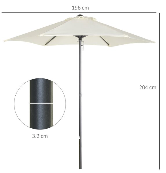 Outsunny Outusnny Ombrellone da Giardino 2x2m Rotondo con Palo Centrale in Alluminio, Beige|Aosom