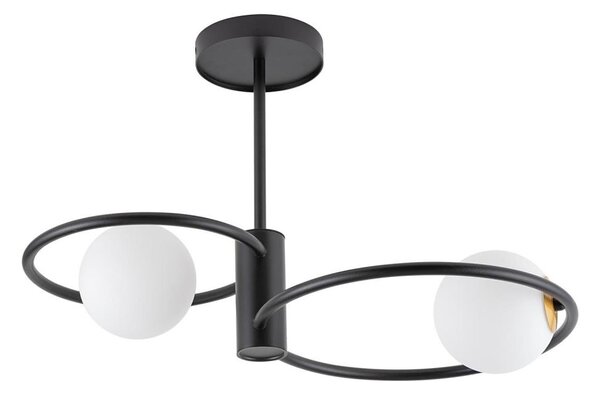 Lampadario a sospensione con supporto rigido AQUA 2xG9/12W/230V nero