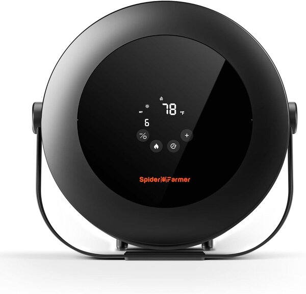 Ventilatore riscaldante Spider Farmer, 540 W, controllo intelligente della temperatura, a basso consumo energetico, silenzioso, con 4 modalità e timer di 24 ore, dotato di 10 elementi riscaldanti PTC e ventola