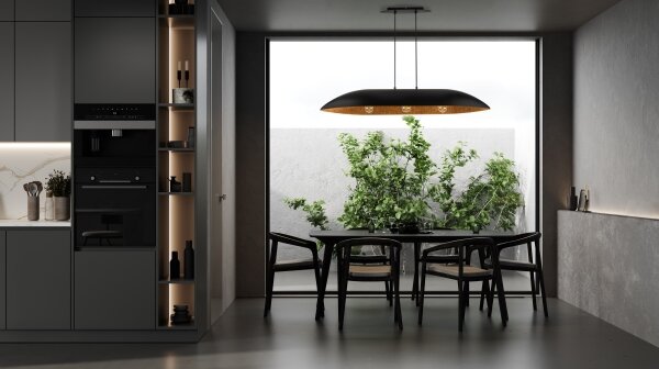 Lampadario a sospensione con filo GONDOLA 3xE27/60W/230V nero/rame