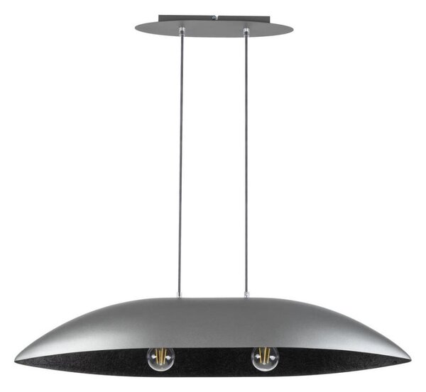 Lampadario a sospensione con filo GONDOLA 2xE27/60W/230V argento/nero
