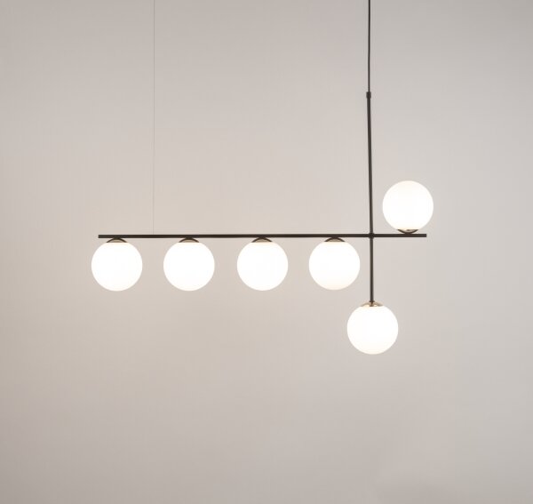 Lampadario a sospensione con filo SILIA 6xG9/12W/230V nero