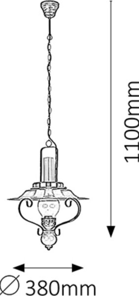 Rabalux 7870 - Lampadario a sospensione con catena ENNA 1xE27/60W/230V