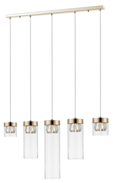 Zuma Line P0389-05E-F7AC - Lampadario di cristallo su filo GEM 5xG9/28W/230V