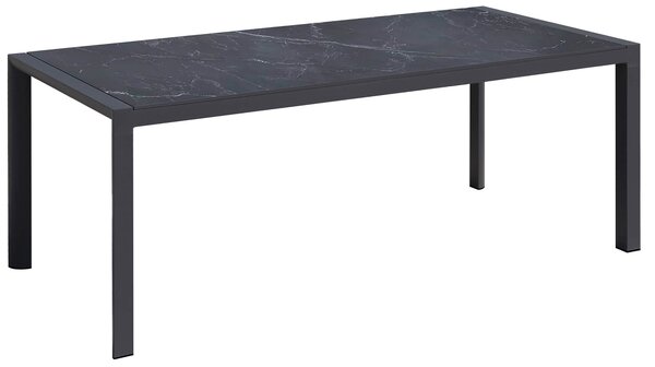 Tavolo da Giardino 90x190x75 cm in Alluminio Antracite