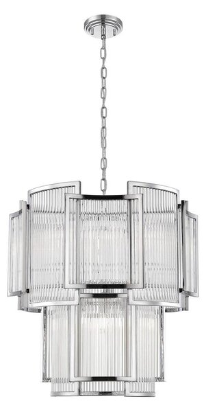 Zuma Line P0528-08A-F4AC - Lampadario a sospensione con catena SERGIO 8xE14/60W/230V cromo
