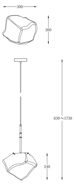 Zuma Line P0488-01M-SEAC - Lampadario su filo ROCK 1xE27/40W/230V