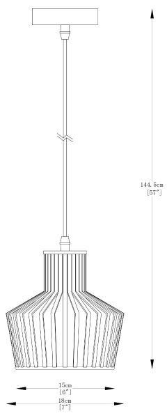 Zuma Line A8079-BK - Lampadario a sospensione con filo DOLIA 1xE27/40W/230V diametro 18 cm nero