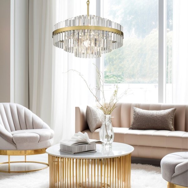 Zuma Line P0567-16A-2GAC - Lampadario a sospensione con catena CONSTANTINOPLE 16xG9/28W/230V oro