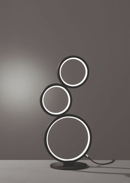 Trio Rondo LED lampada da tavolo 17W dimmerabile nero opaco bianco caldo