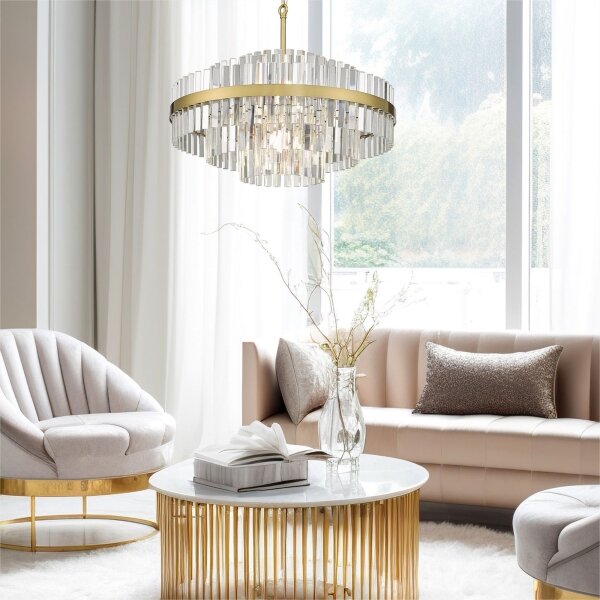 Zuma Line P0567-12A-2GAC - Lampadario a sospensione con catena CONSTANTINOPLE 12xG9/28W/230V oro