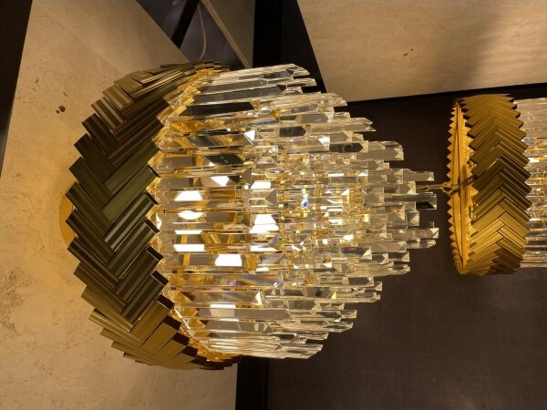 Zuma Line 23910/9 - Lampadario a sospensione con catena LYON 9xE14/40W/230V oro
