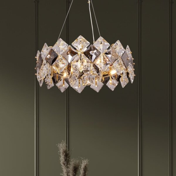 Zuma Line 9864-500 - Lampadario a sospensione con filo TIARA 6xE14/40W/230V oro