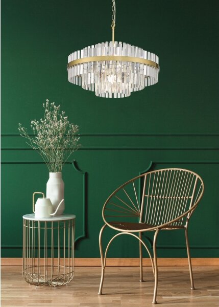 Zuma Line P0567-12A-2GAC - Lampadario a sospensione con catena CONSTANTINOPLE 12xG9/28W/230V oro
