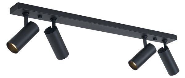 Plafoniera moderna nera con 4 luci LED dimmerabili - Tate