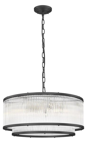 Zuma Line P0528-06H-P7AC - Lampadario a sospensione con catena SERGIO 6xE14/60W/230V nero