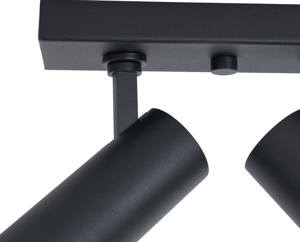 Plafoniera moderna nera con 4 luci LED dimmerabili - Tate