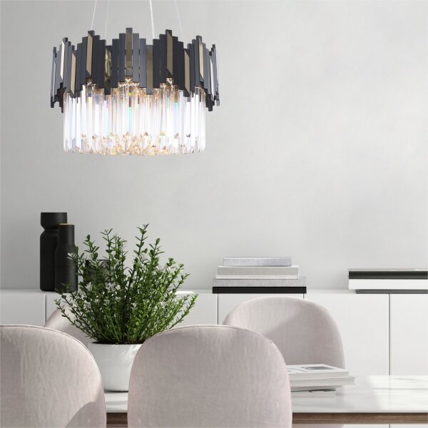 Zuma Line 2200018M - Lampadario a sospensione con filo ROTTA 6xE14/40W/230V nero/oro