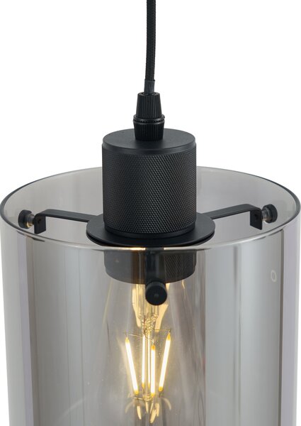 Faretto moderno nero con vetro fumé per sistema a binario monofase - Iconic Dome