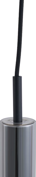 Faretto moderno nero con vetro fumé per sistema a binario monofase - Slimline Loyce