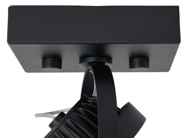 Faretto moderno da superficie nero con LED dimmerabile incluso - Apollo