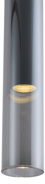 Faretto moderno nero con vetro fumé per sistema a binario monofase - Slimline Loyce