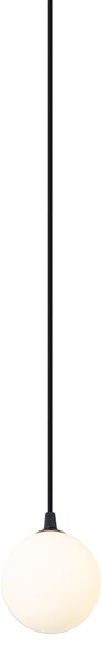 Lampada a sospensione moderna nera con vetro bianco per sistema a binario monofase - Slimline Eira