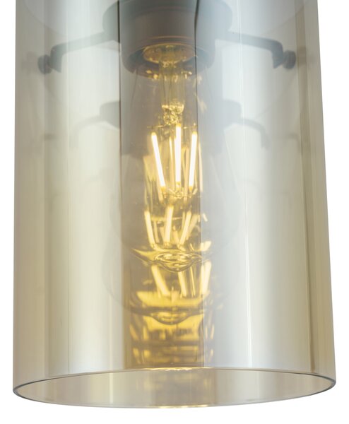 Faretto moderno bronzo scuro con vetro ambrato per sistema a binario monofase - Iconic Dome