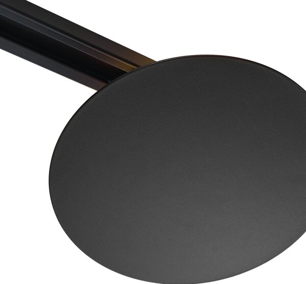 Plafoniera nera moderna per sistema a binario monofase a 2 luci - Iconic Pulley