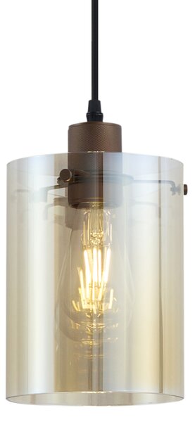 Faretto moderno bronzo scuro con vetro ambrato per sistema a binario monofase - Iconic Dome