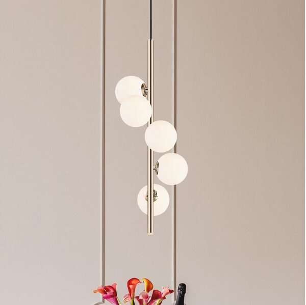 Zuma Line P0574-05E-F7AA - Lampadario a sospensione con filo ARCTURUS 5xG9/4W/230V oro
