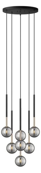 Zuma Line P0574-07F-SDFZ - Lampadario a sospensione con filo ARCTURUS 7xG9/4W/230V nero