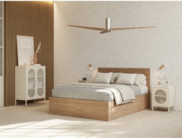 Comodino in metallo color crema Diora - Marckeric
