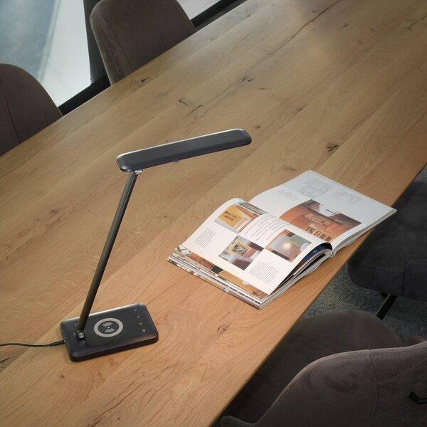 JUST LIGHT. GmbH Lampada da scrivania Florentina, dimmerabile, Nero, Studio / Ufficio, Plastica, Lampada da tavolo LED