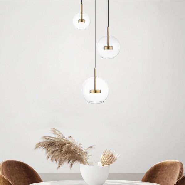 Zuma Line P0428-03L-L4AC - Lampadario LED a sospensione con filo ENCELADUS 3xLED/5W/230V oro
