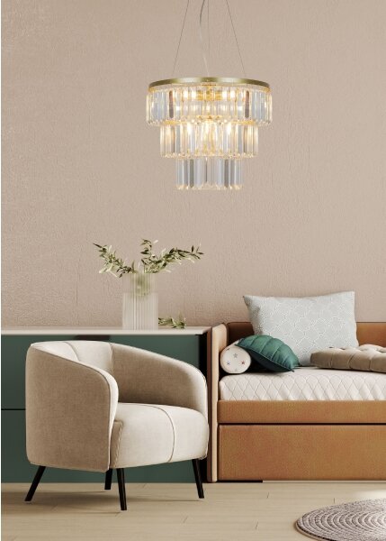 Zuma Line P17127-4-1GD - Lampadario a sospensione con filo TIFANNY 4xE14/40W/230V oro