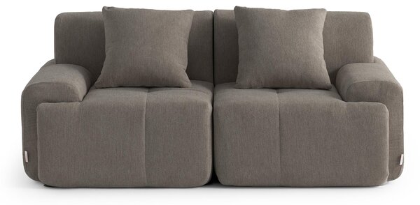 MILYSOFA SOFAMOUS Modulare, divano lineare, 2 posti, tessuto in chenille, color grigio antracite