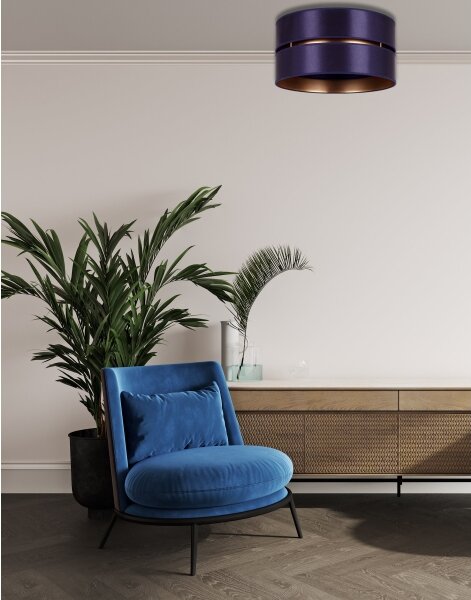 Duolla - Plafoniera DUO 1xE27/15W/230V diametro 40 cm blu/oro