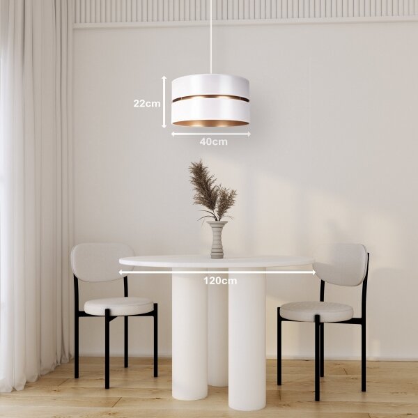 Duolla - Lampadario a sospensione con filo DUO 1xE27/15W/230V diametro 40 cm bianco/oro