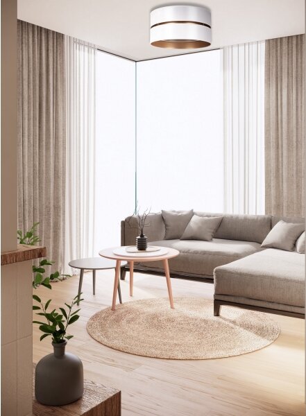 Duolla - Plafoniera DUO 1xE27/15W/230V diametro 40 cm bianco/oro