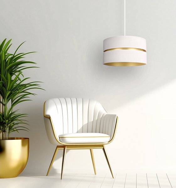 Duolla - Lampadario a sospensione con filo DUO 1xE27/15W/230V diametro 40 cm color crema/oro
