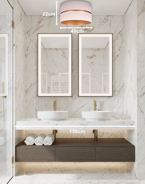 Duolla - Plafoniera DUO 1xE27/15W/230V diametro 40 cm beige/oro