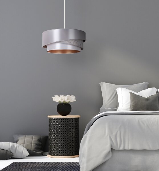 Duolla - Lampadario a sospensione con filo KOBO 1xE27/15W/230V diametro 45 cm argento/oro