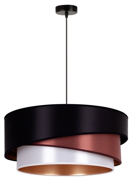 Duolla - Lampadario a sospensione con filo KOBO 1xE27/15W/230V diametro 45 cm nero/bordeaux/argento