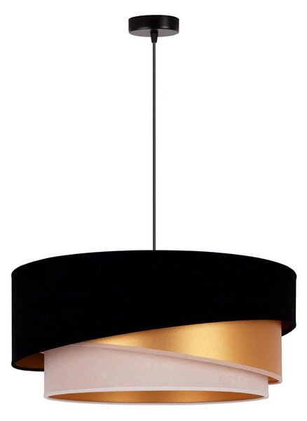 Duolla - Lampadario a sospensione con filo KOBO 1xE27/15W/230V diametro 45 cm nero/oro/color crema
