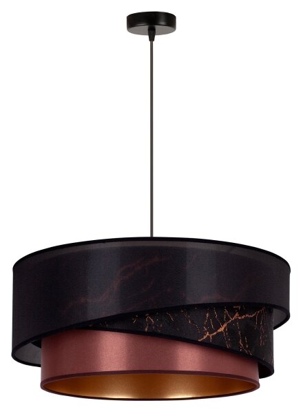 Duolla - Lampadario a sospensione con filo KOBO 1xE27/15W/230V diametro 45 cm nero/bordeaux/oro