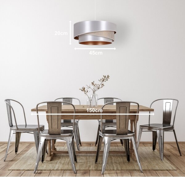 Duolla - Lampadario a sospensione con filo KOBO 1xE27/15W/230V diametro 45 cm argento/oro